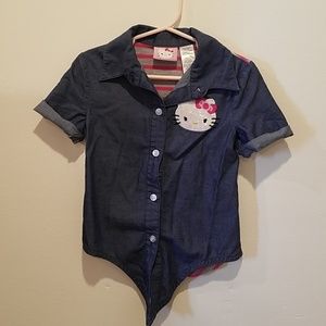 Girls Hello Kitty collared and button shirt xs